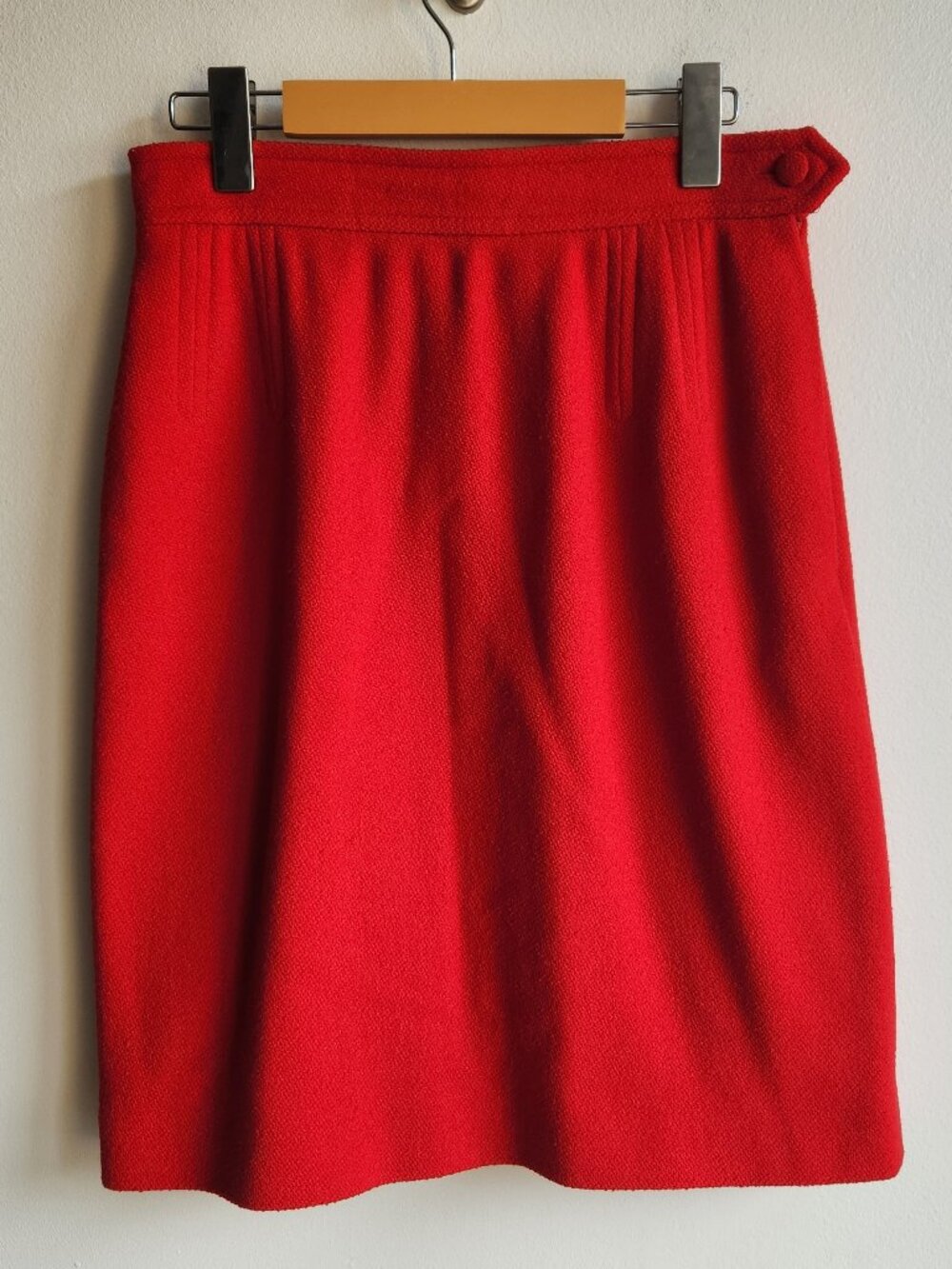 Christian Lacroix Vintage Red Wool Pencil Skirt – Sz 6